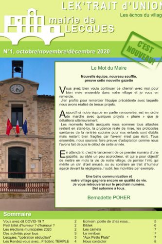 Lek'Trait d'Union n°1, cliquer pour lire le bulletin