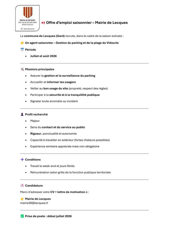 Offre d'emploi